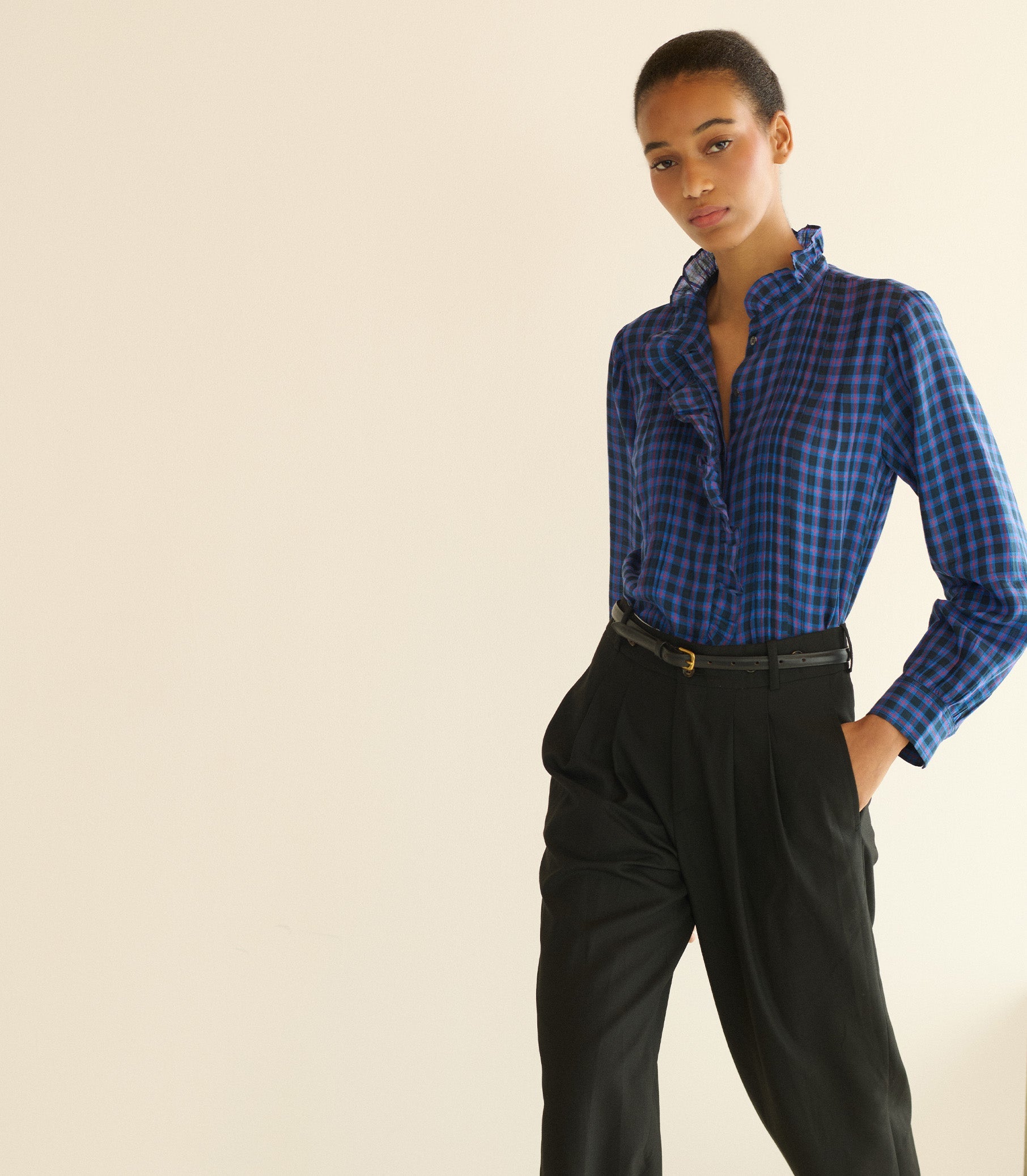 BARRETT TOP -- CHAMONIX PLAID