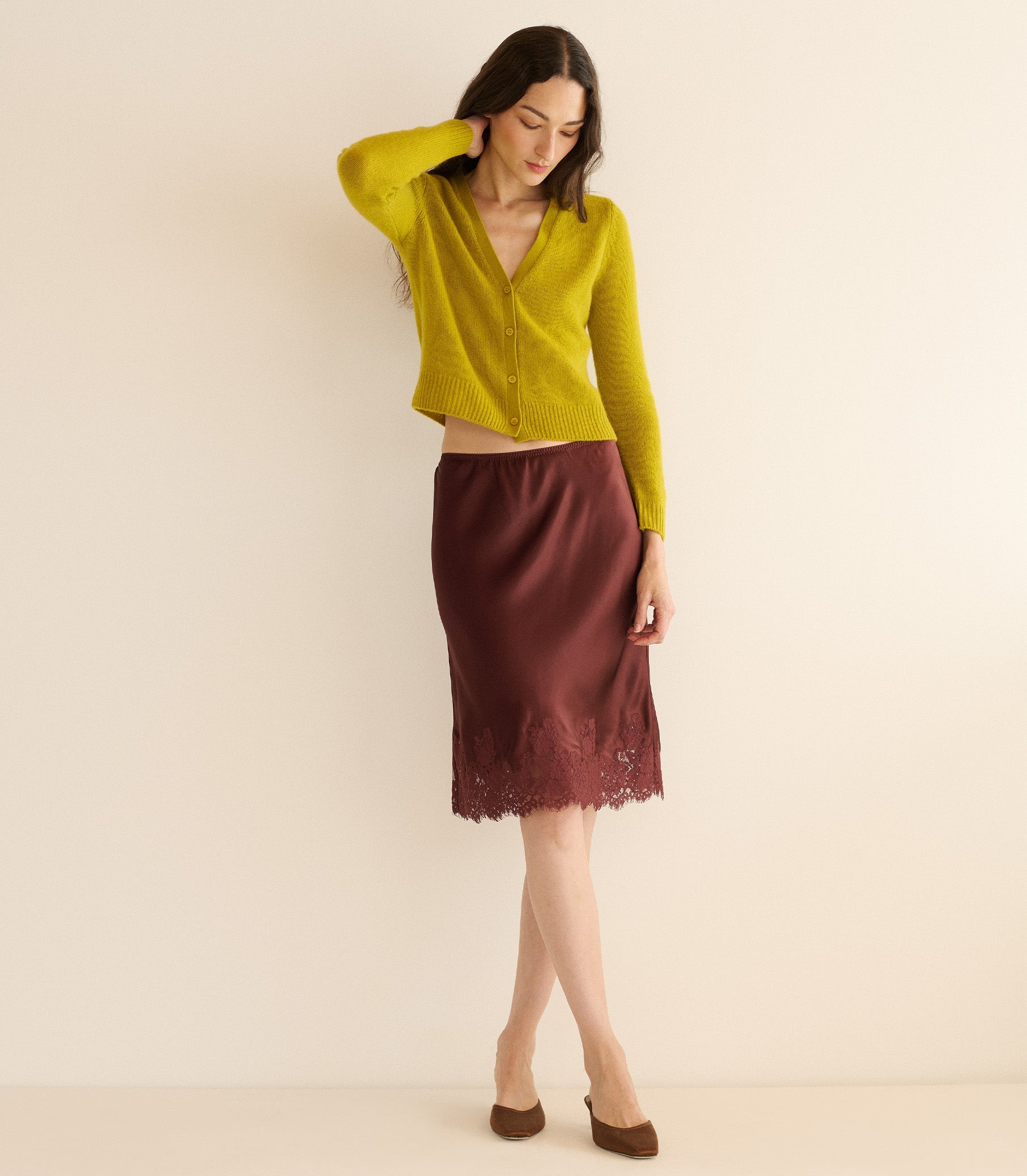 ELOWETTE SKIRT -- CAFE BRUN