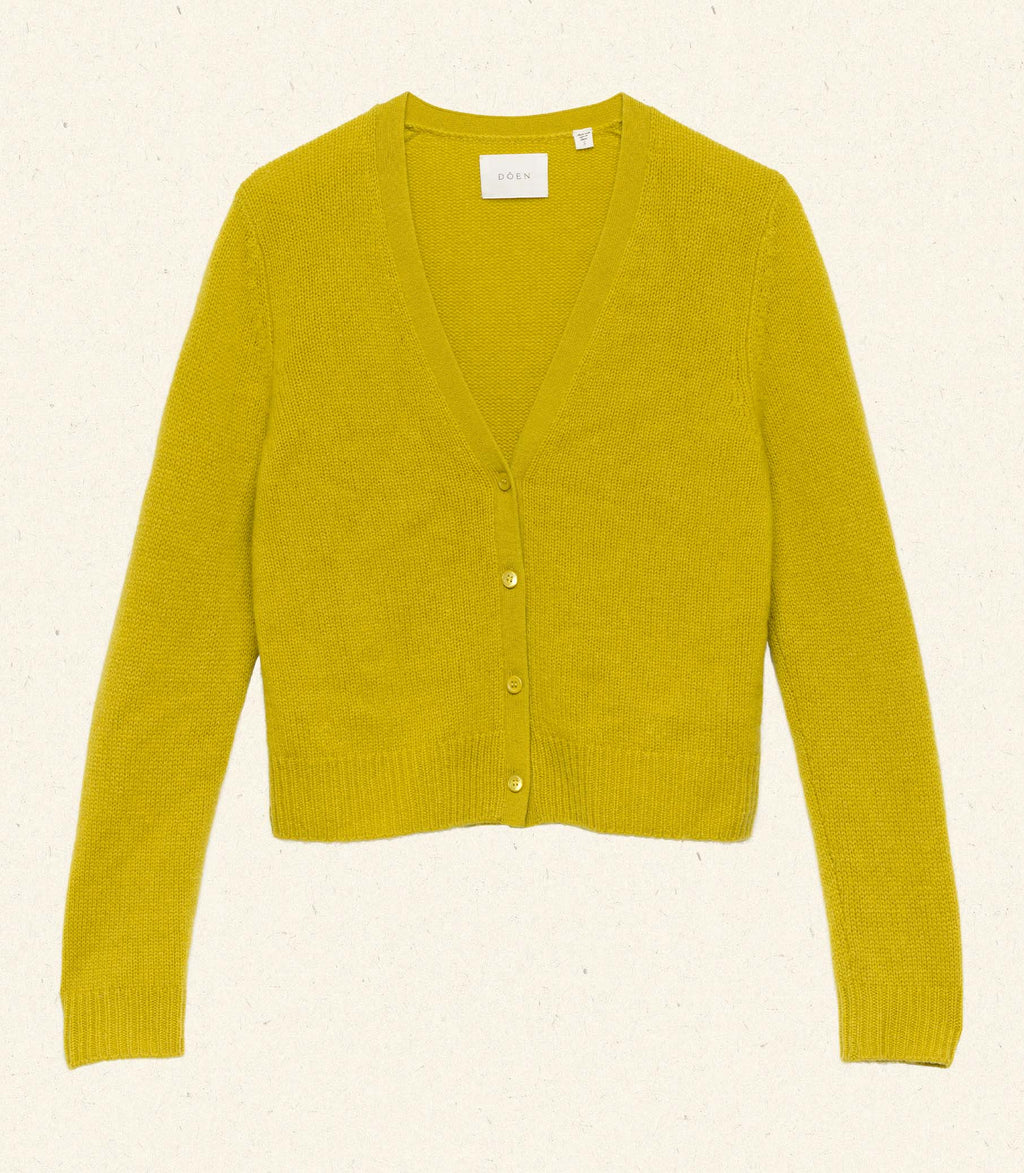 CAMERON CASHMERE CARDIGAN -- ANTIQUE MOSS