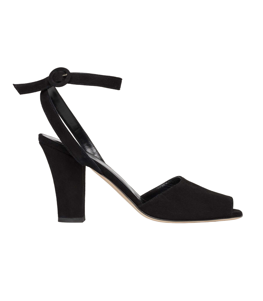 CARLA HEEL -- BLACK SUEDE
