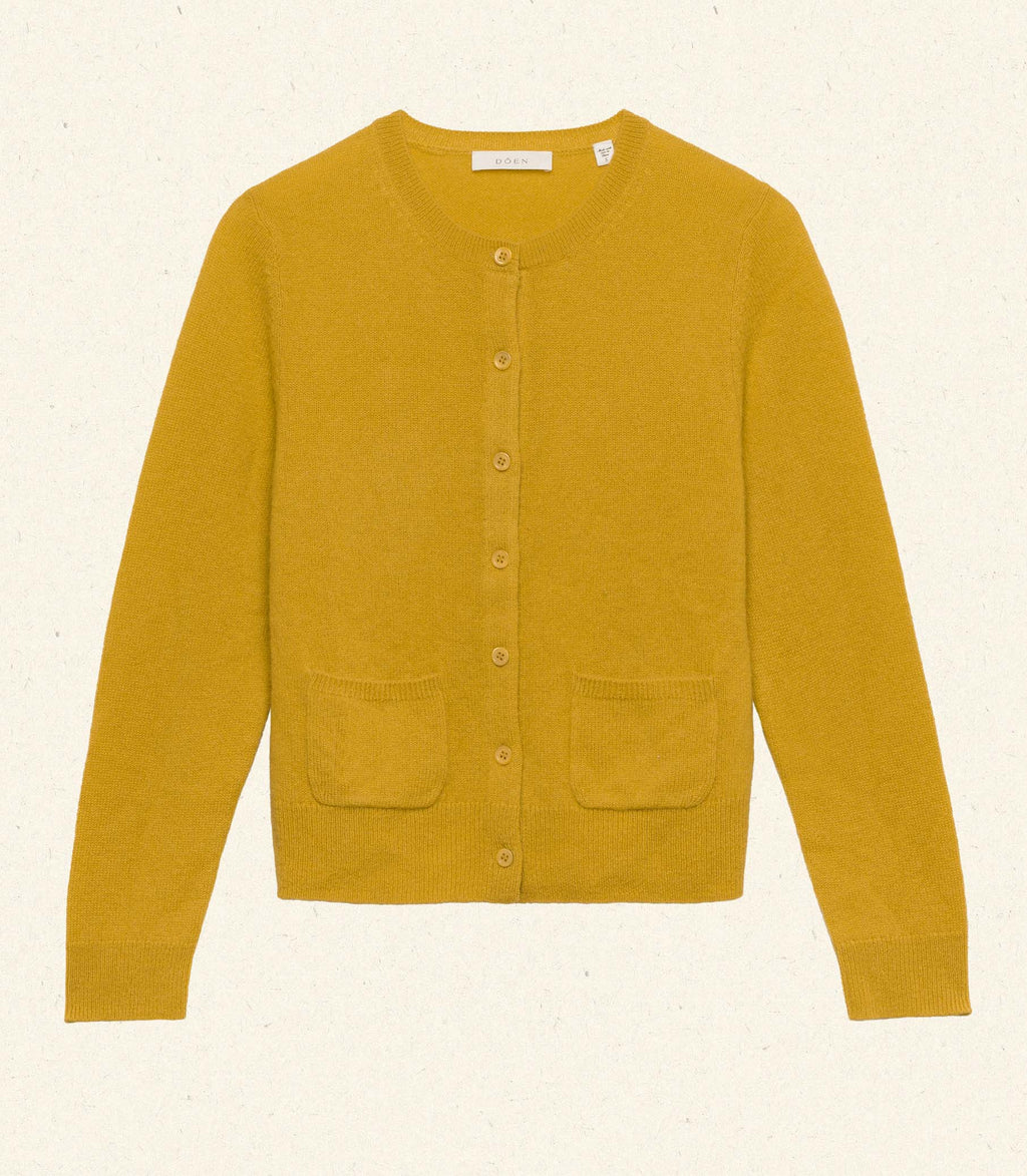 FREYA CASHMERE CARDIGAN -- CITRINE