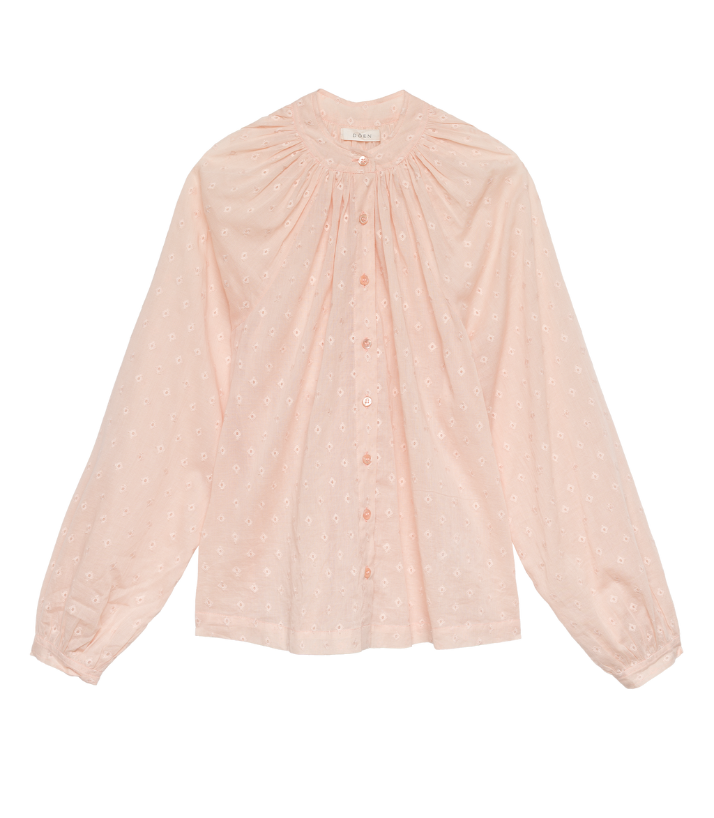 JULIENNE TOP -- PEACH SORBET MARSEILLE EMBROIDERY