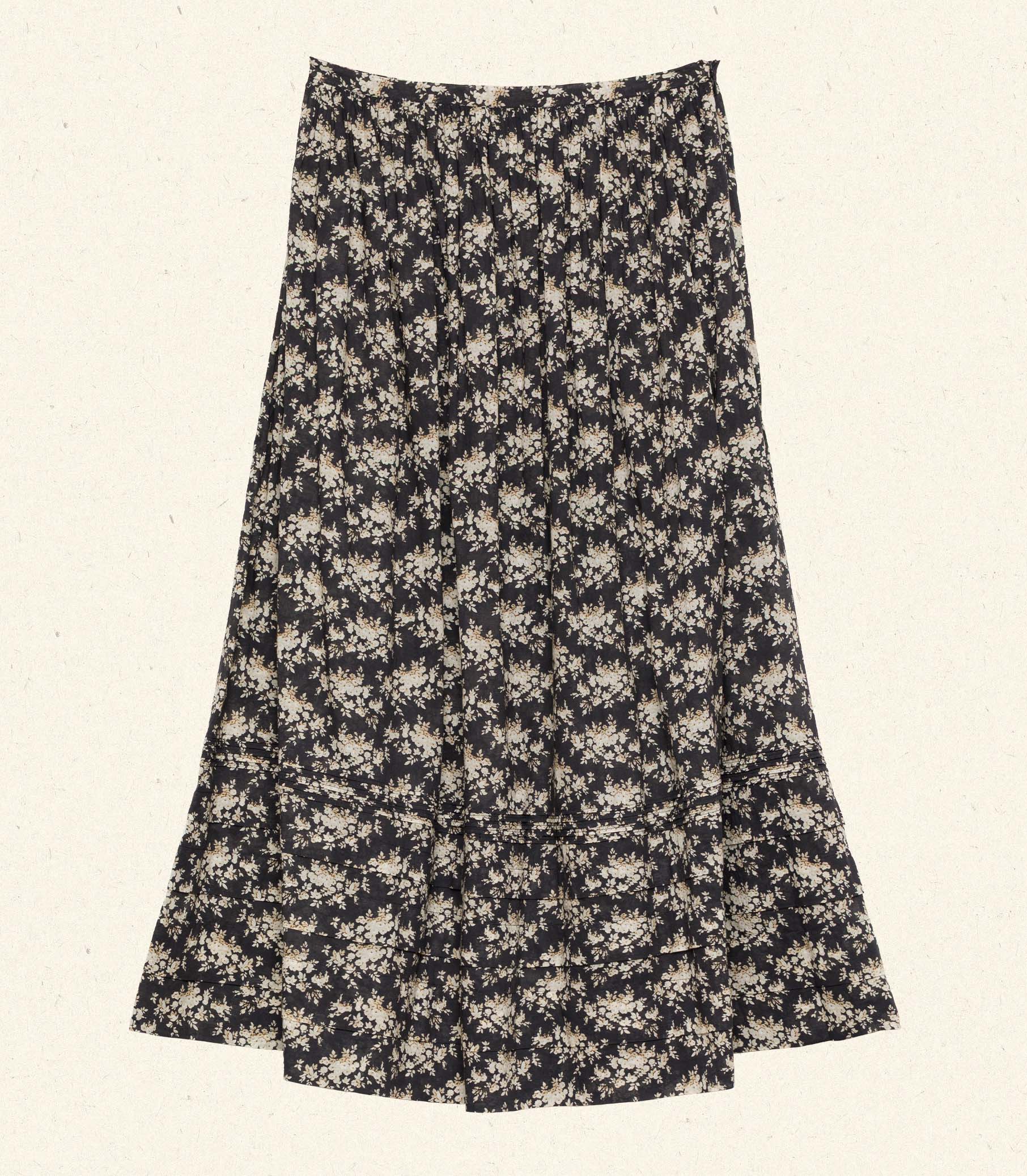 MARCIE SKIRT -- NOIR ROSIER FLORAL