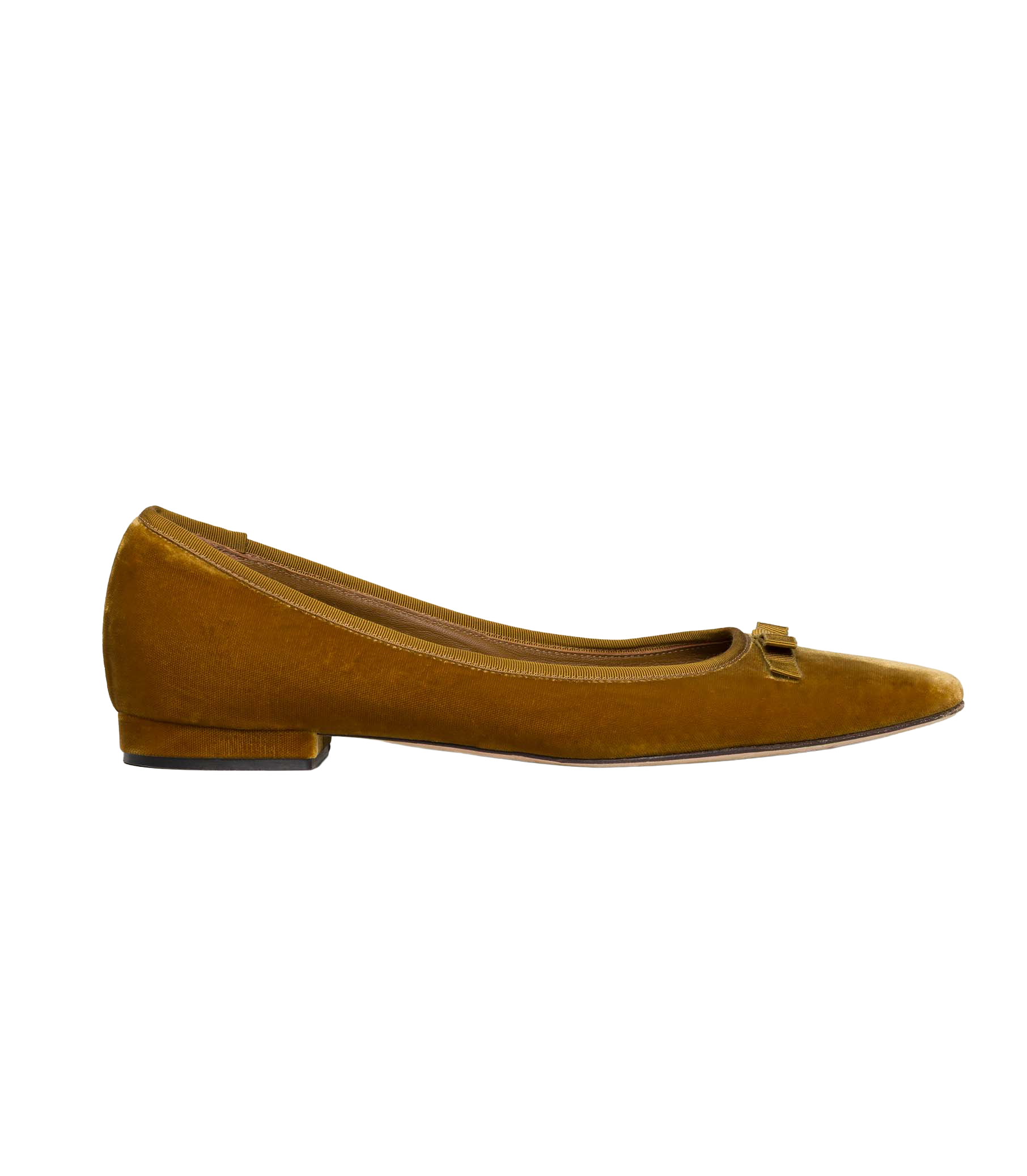 ODETTE BALLET FLAT -- CURRY VELVET