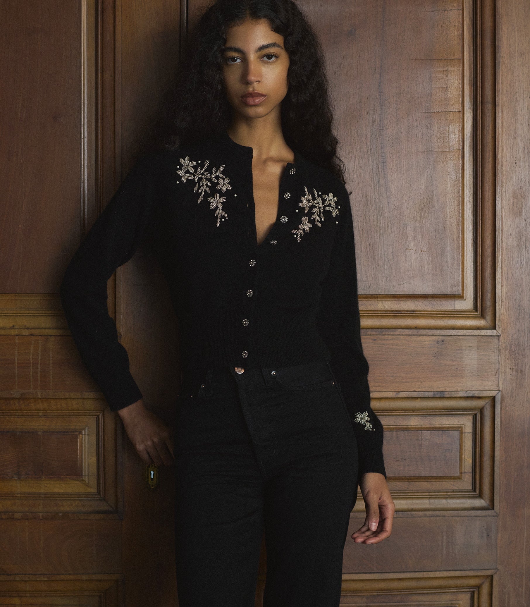TRESOR CARDIGAN -- BLACK